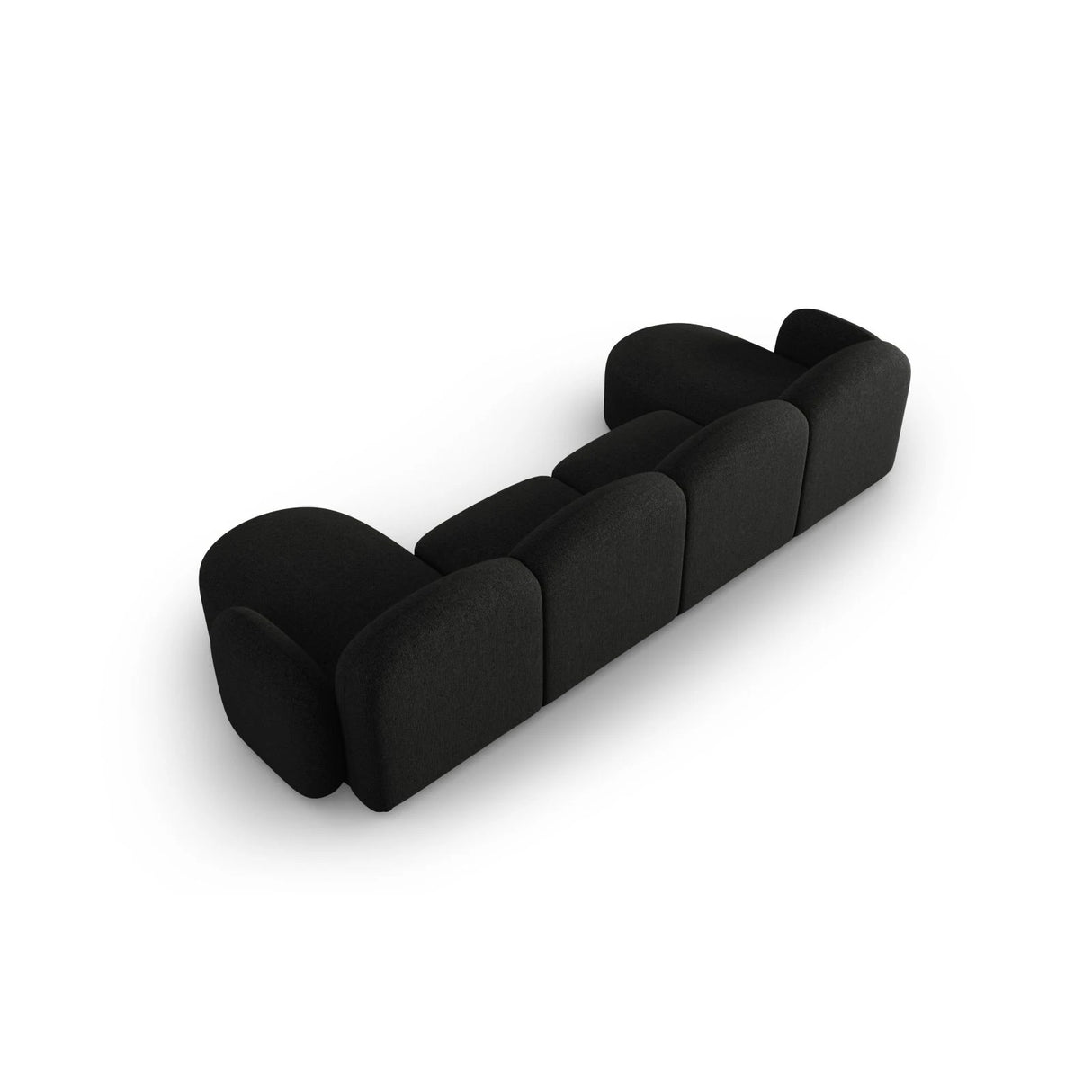 Blair 6-Sitzer Panorama-Sofa mit Bezug aus Chenille (Leg19) in Black Melange, 354x167 cm – Bild 5