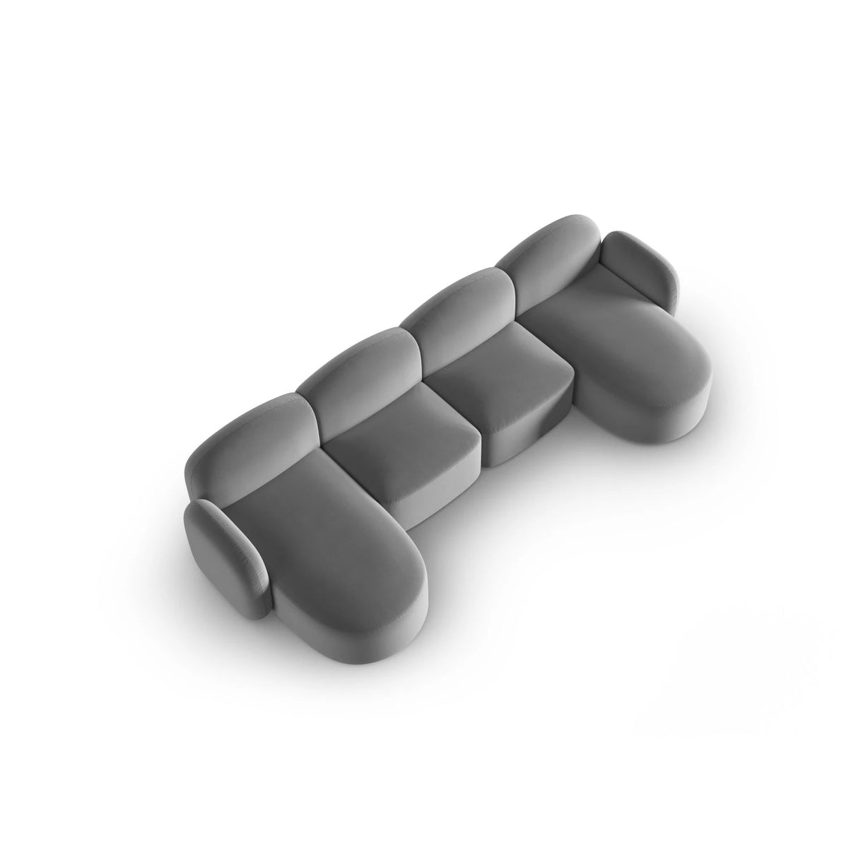 Blair 6-Sitzer Panorama-Sofa mit Bezug aus Samt (CasAsh) in Hellgrau, 354x167 cm – Bild 4