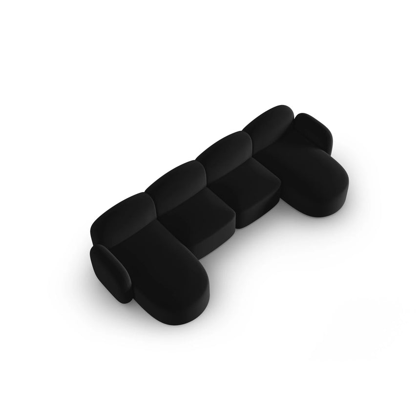 Blair 6-Sitzer Panorama-Sofa mit Bezug aus Samt (CasBla) in Schwarz, 354x167 cm – Bild 4