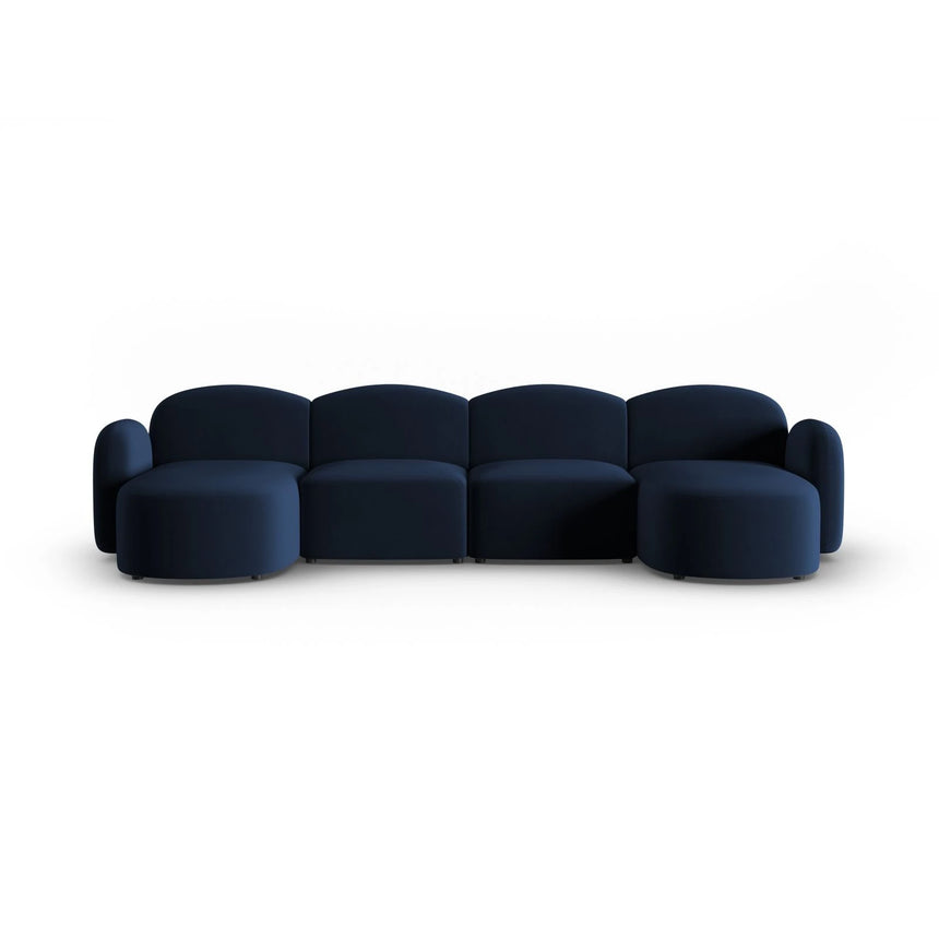 Blair 6-Sitzer Panorama-Sofa mit Bezug aus Samt (CasDeBl) in Königsblau, 354x167 cm – Bild 1