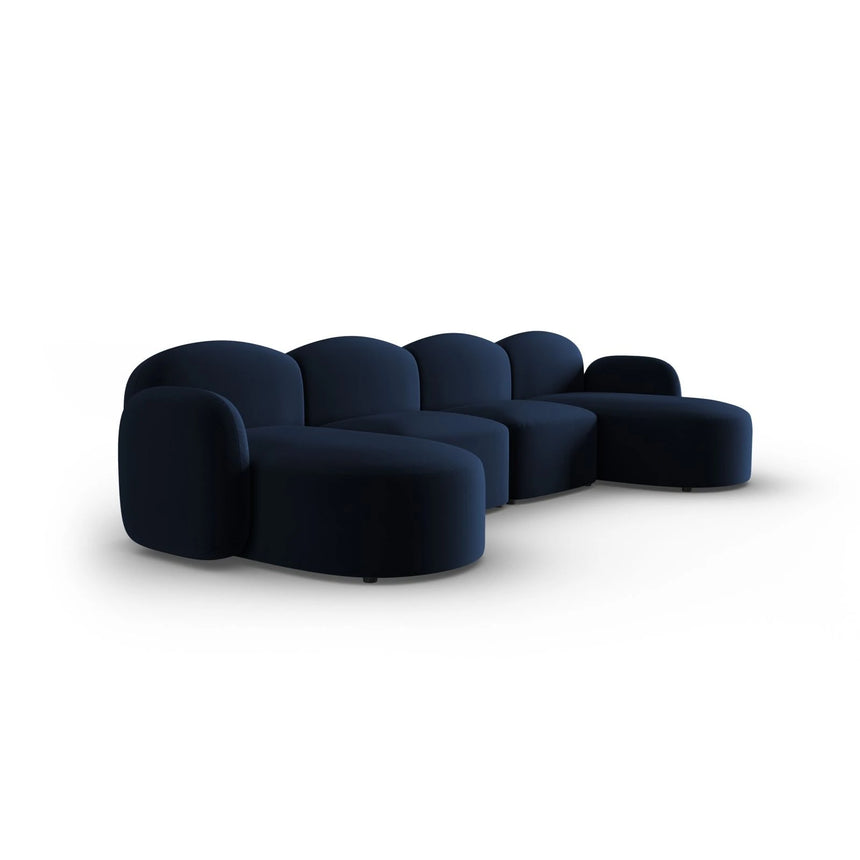 Blair 6-Sitzer Panorama-Sofa mit Bezug aus Samt (CasDeBl) in Königsblau, 354x167 cm – Bild 2