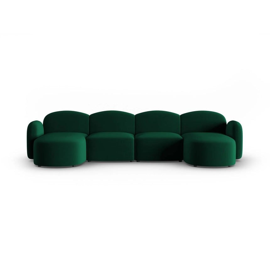 Blair 6-Sitzer Panorama-Sofa mit Bezug aus Samt (CasDeGr) in Flaschengrün, 354x167 cm – Bild 1