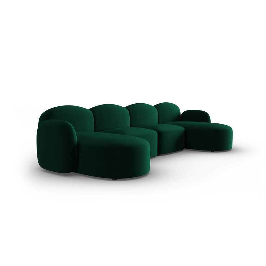 Blair 6-Sitzer Panorama-Sofa mit Bezug aus Samt (CasDeGr) in Flaschengrün, 354x167 cm – Bild 2