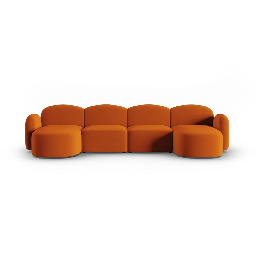 Blair 6-Sitzer Panorama-Sofa mit Bezug aus Samt (CasTerr) in Terrakotta, 354x167 cm – Bild 1