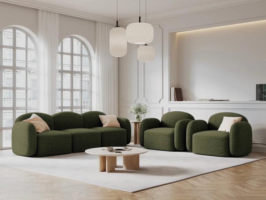 Blair Sessel mit Bezug aus Chenille (Leg10) in Green Melange, 119x95 cm – Bild 2