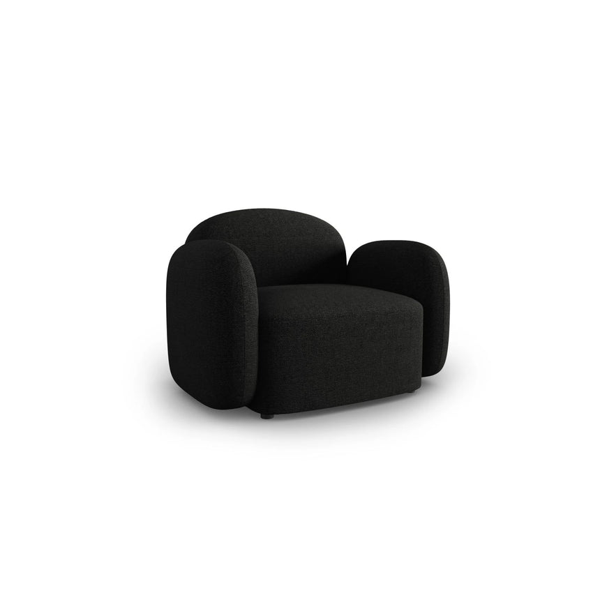 Blair Sessel mit Bezug aus Chenille (Leg19) in Black Melange, 119x95 cm – Bild 4