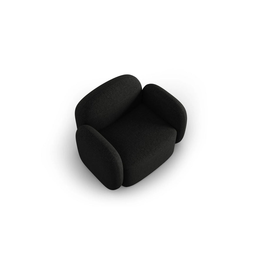 Blair Sessel mit Bezug aus Chenille (Leg19) in Black Melange, 119x95 cm – Bild 6