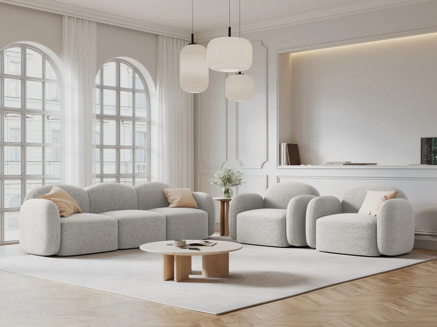 Blair Sessel mit Bezug aus Chenille (Leg20) in Silver Melange, 119x95 cm – Bild 2