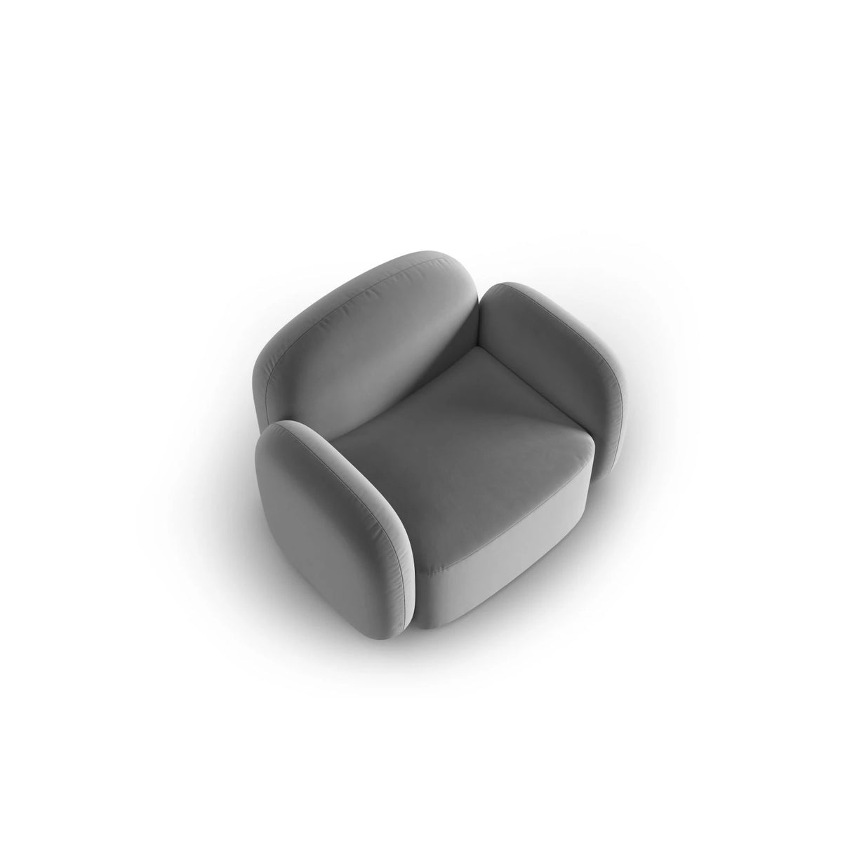 Blair Sessel mit Bezug aus Samt (CasAsh) in Hellgrau, 119x95 cm – Bild 4