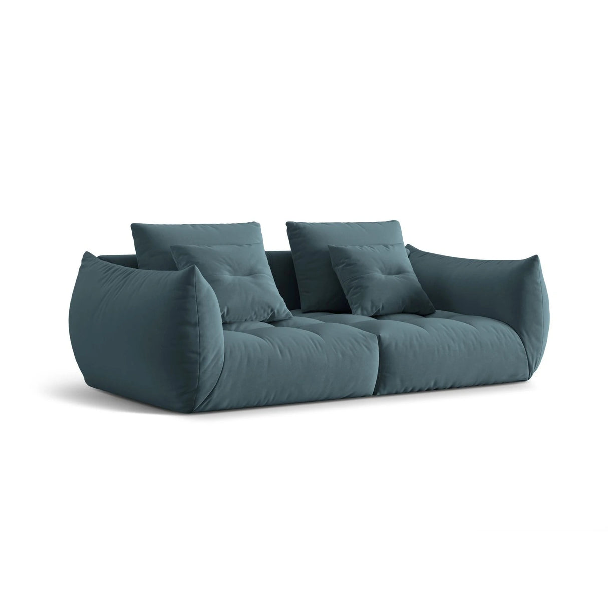 Bloom modulares 3-Sitzer Sofa mit Bezug aus Samt (Casino Dark Blue) in Pastel Blue, 232x106 cm – Bild 3