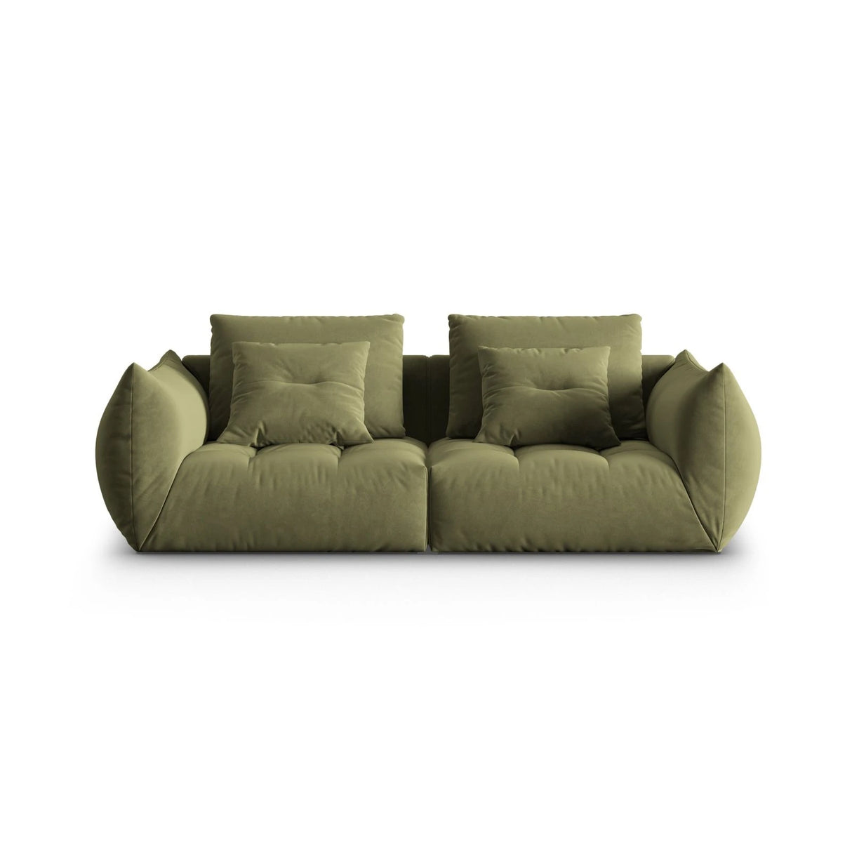 Bloom modulares 3-Sitzer Sofa mit Bezug aus Samt (Casino Forest) in Hellgrün, 232x106 cm – Bild 1
