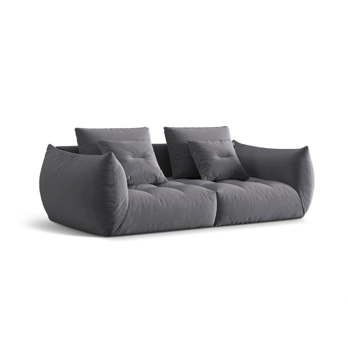 Bloom modulares 3-Sitzer Sofa mit Bezug aus Samt (Casino Graphite) in Dunkelgrau, 232x106 cm – Bild 3
