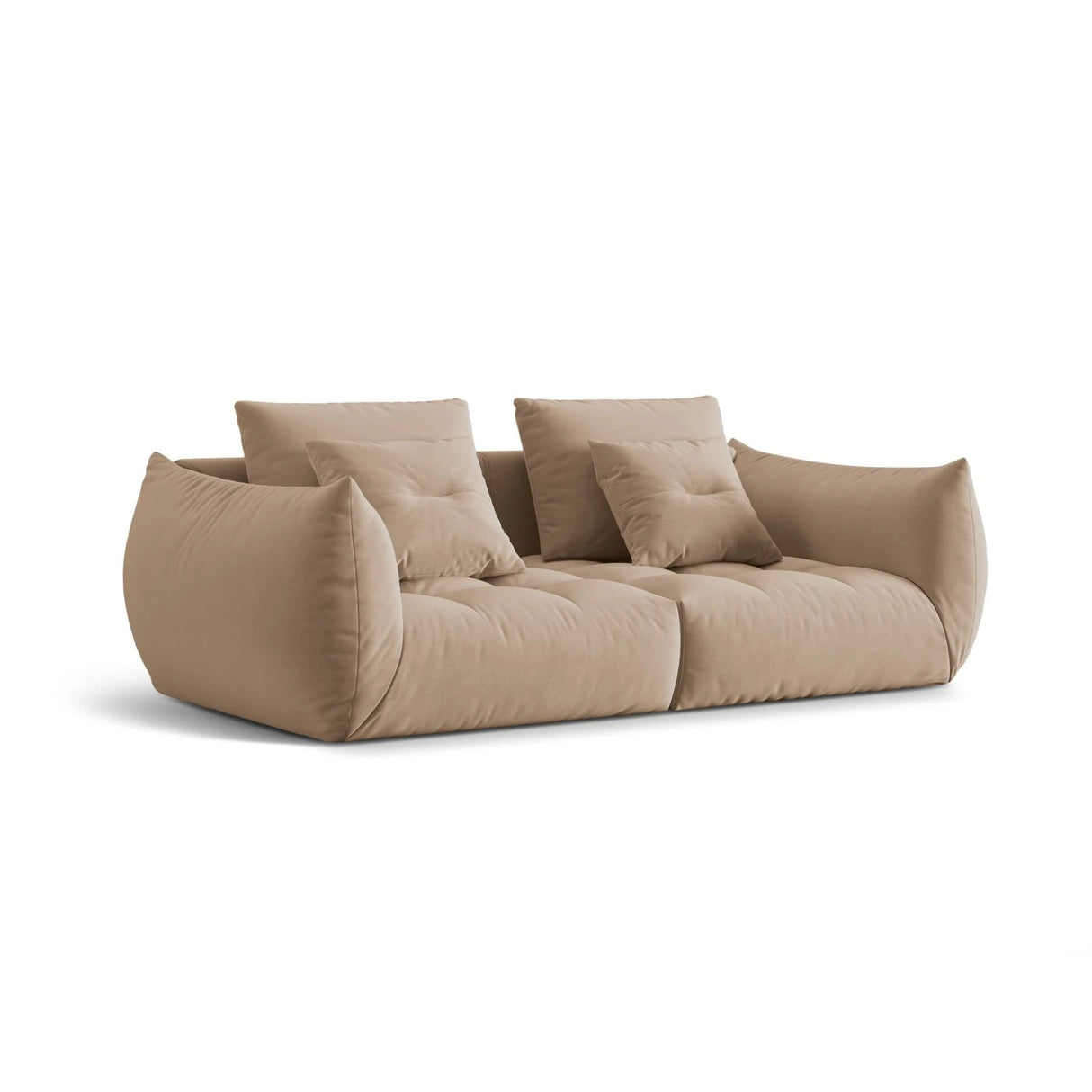 Bloom modulares 3-Sitzer Sofa mit Bezug aus Samt (Casino Lion) in Sand, 232x106 cm – Bild 3