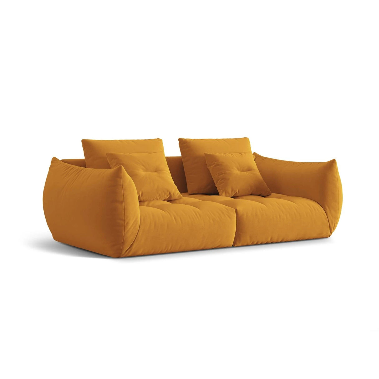 Bloom modulares 3-Sitzer Sofa mit Bezug aus Samt (Casino Mostaza) in Gelb, 232x106 cm – Bild 3