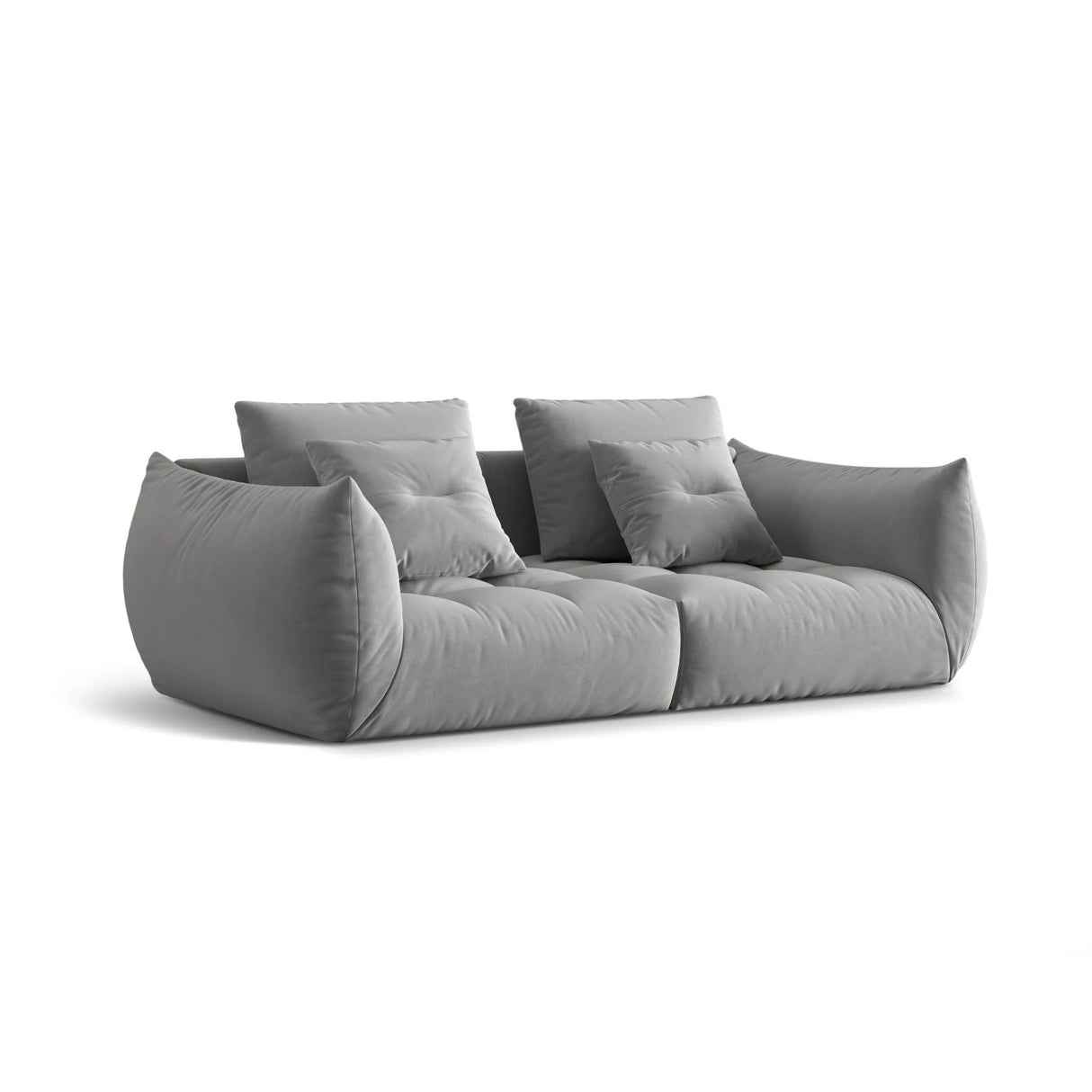 Bloom modulares 3-Sitzer Sofa mit Bezug aus Samt (Casino Stone) in Grau, 232x106 cm – Bild 3