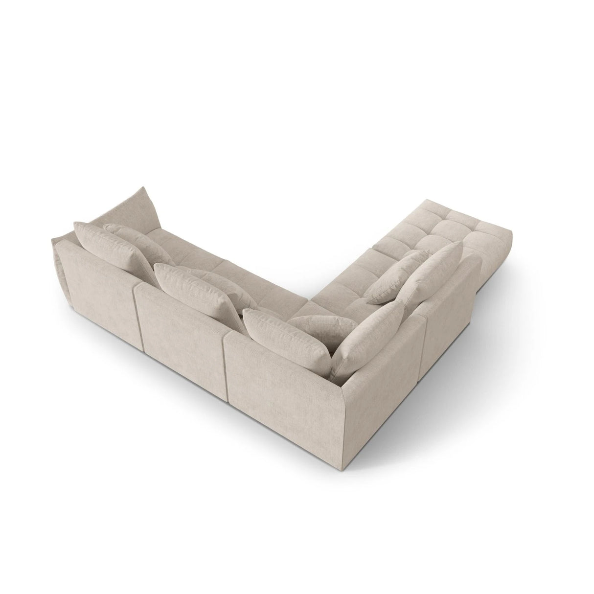 Bloom modulares 4-Sitzer Ecksofa Links, mit Bezug aus Strukturierter Stoff (City 05) in Dark Beige, 316x310 cm – Bild 4