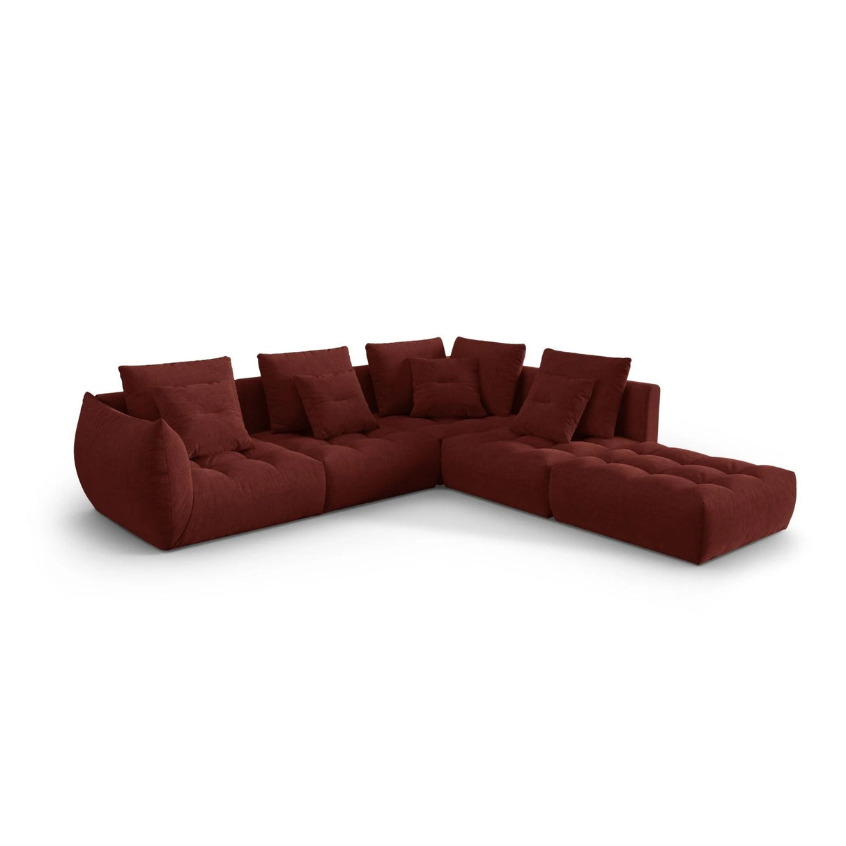 Bloom modulares 4-Sitzer Ecksofa Rechts, mit Bezug aus Strukturierter Stoff (City 56) in Red, 316x310 cm – Bild 3