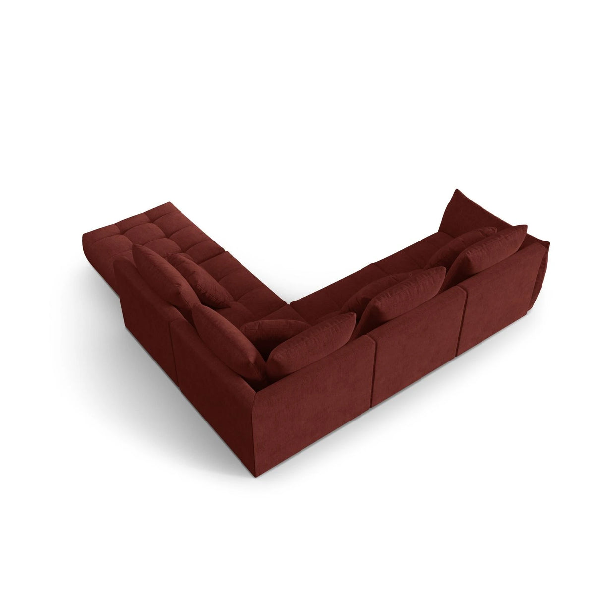 Bloom modulares 4-Sitzer Ecksofa Rechts, mit Bezug aus Strukturierter Stoff (City 56) in Red, 316x310 cm – Bild 4