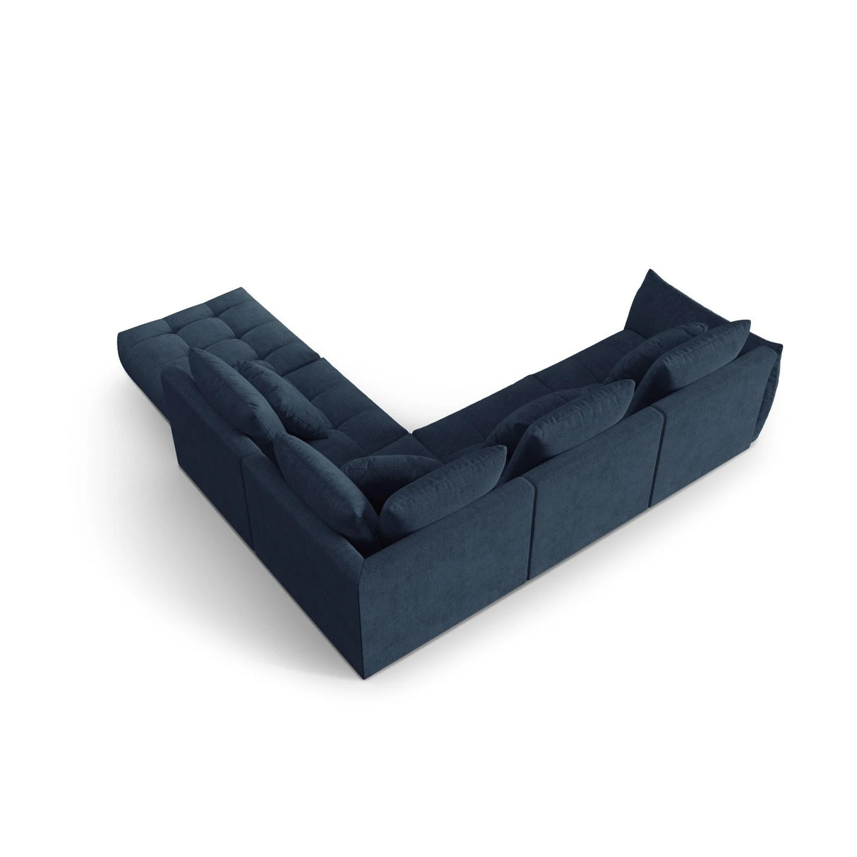Bloom modulares 4-Sitzer Ecksofa Rechts, mit Bezug aus Strukturierter Stoff (City 77) in Dunkelblau, 316x310 cm – Bild 4