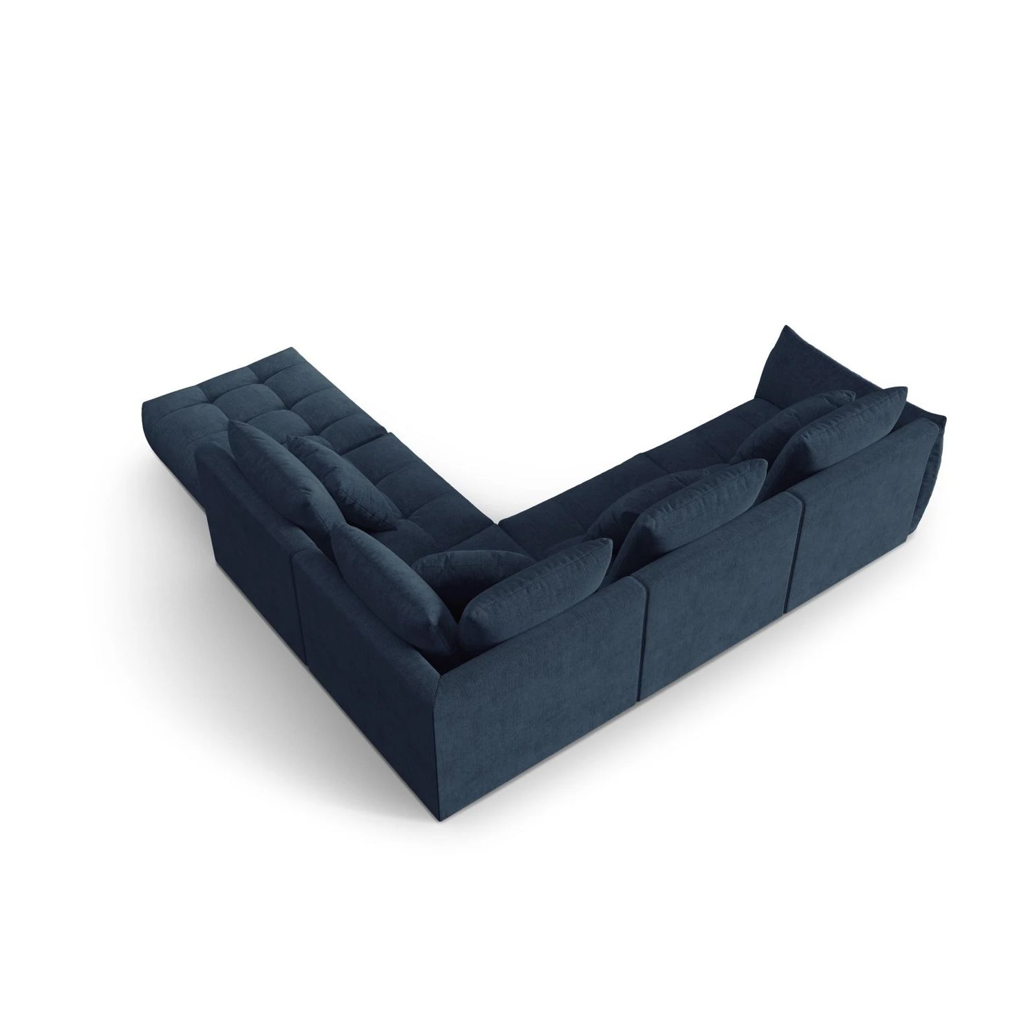 Bloom modulares 4-Sitzer Ecksofa Rechts, mit Bezug aus Strukturierter Stoff (City 77) in Dunkelblau, 316x310 cm – Bild 4