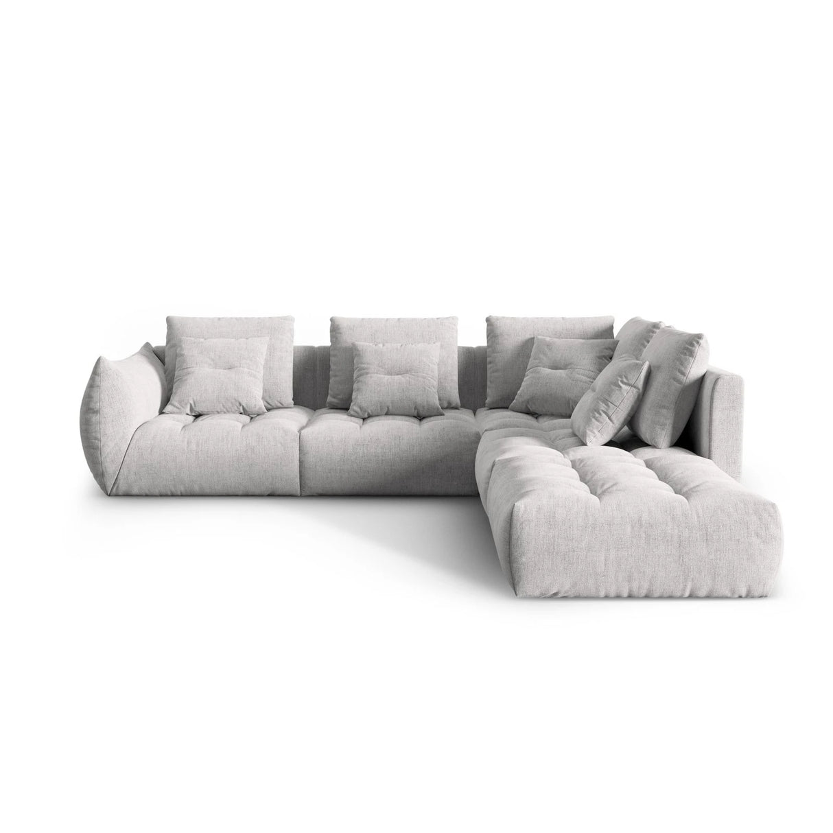 Bloom modulares 4-Sitzer Ecksofa Rechts, mit Bezug aus Strukturierter Stoff (City 83) in Silver, 316x310 cm – Bild 1