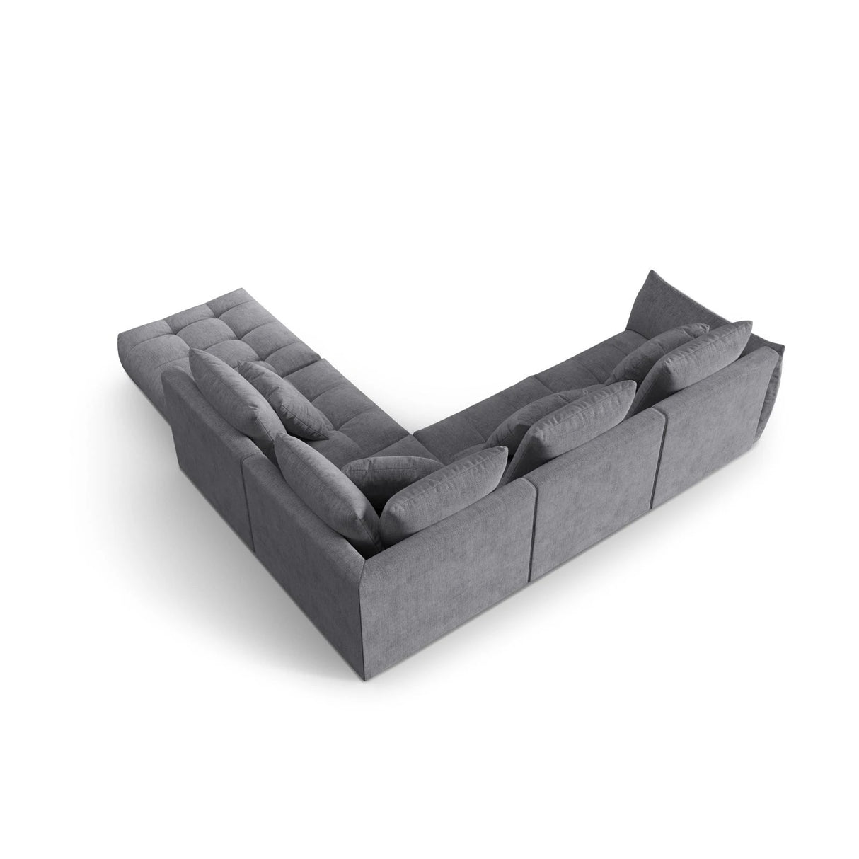 Bloom modulares 4-Sitzer Ecksofa Rechts, mit Bezug aus Strukturierter Stoff (City 86) in Grau, 316x310 cm – Bild 4
