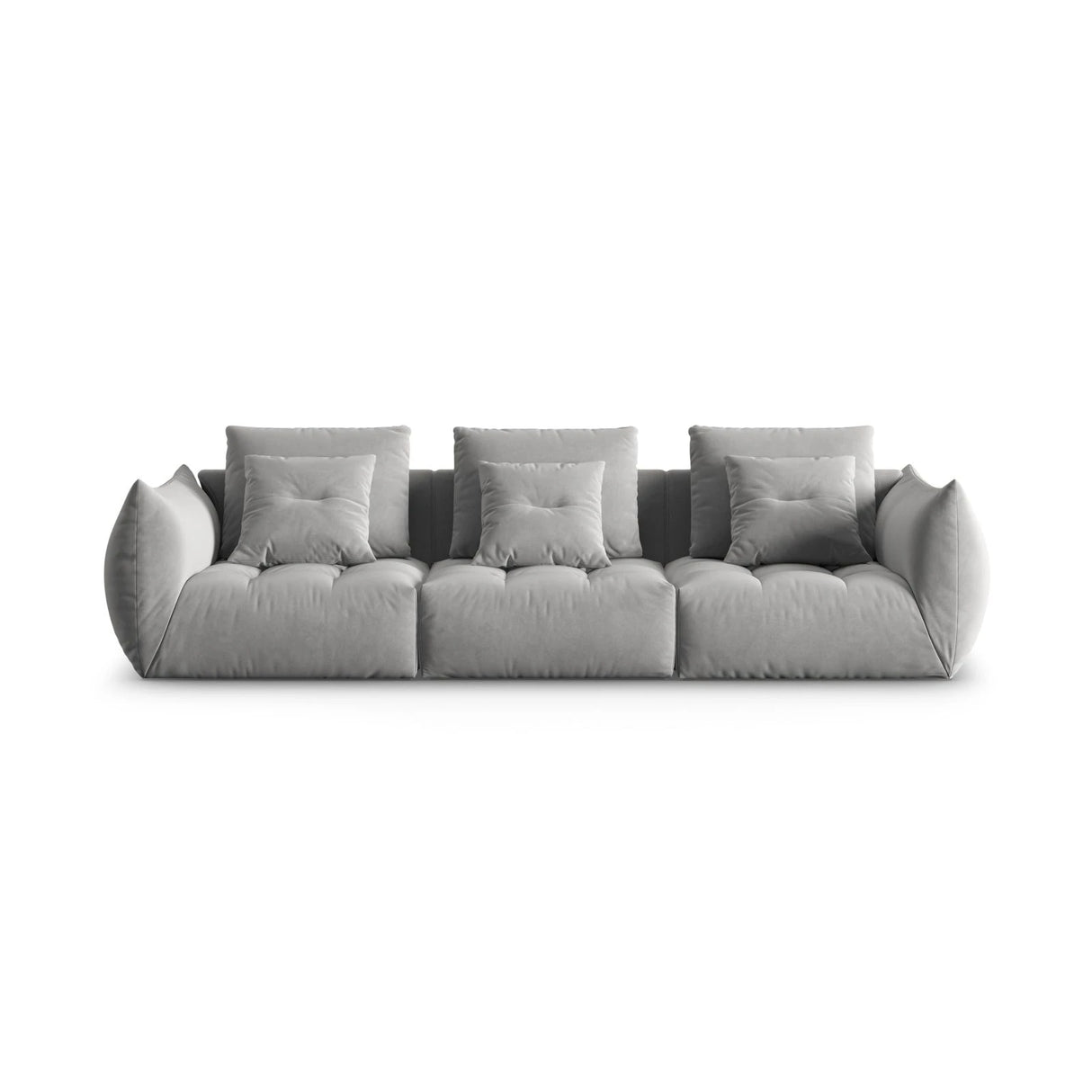 Bloom modulares 4-Sitzer Sofa mit Bezug aus Samt (Casino Stone) in Grau, 332x106 cm – Bild 1