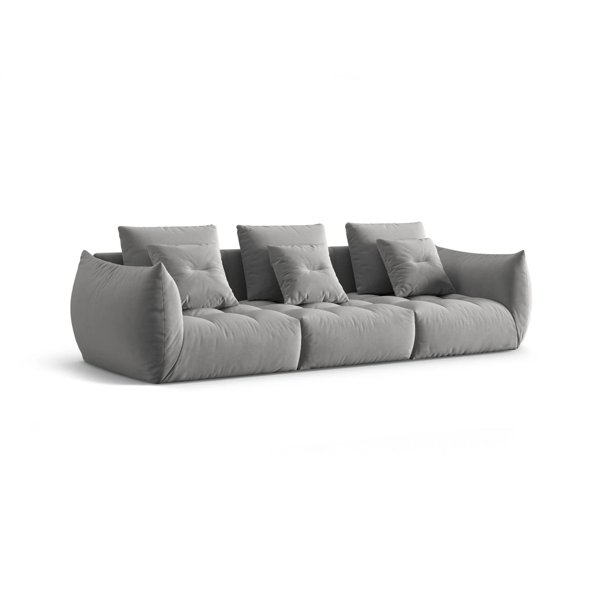 Bloom modulares 4-Sitzer Sofa mit Bezug aus Samt (Casino Stone) in Grau, 332x106 cm – Bild 3