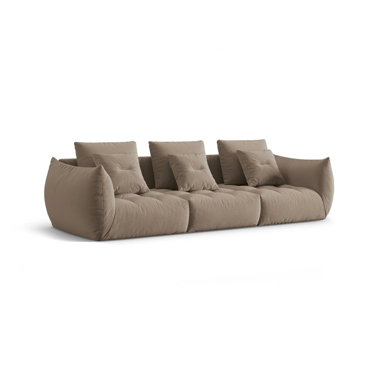 Bloom modulares 4-Sitzer Sofa mit Bezug aus Samt (Casino Taupe) in Hellbraun, 332x106 cm – Bild 3