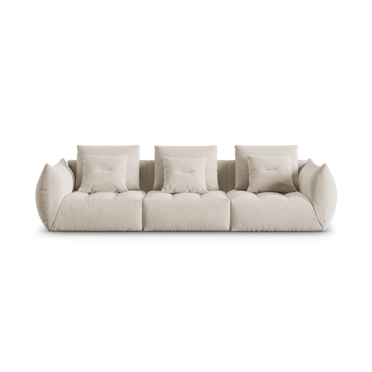 Bloom modulares 4-Sitzer Sofa mit Bezug aus Samt oder Strukturstoff, 332x106 cm – Bild 1