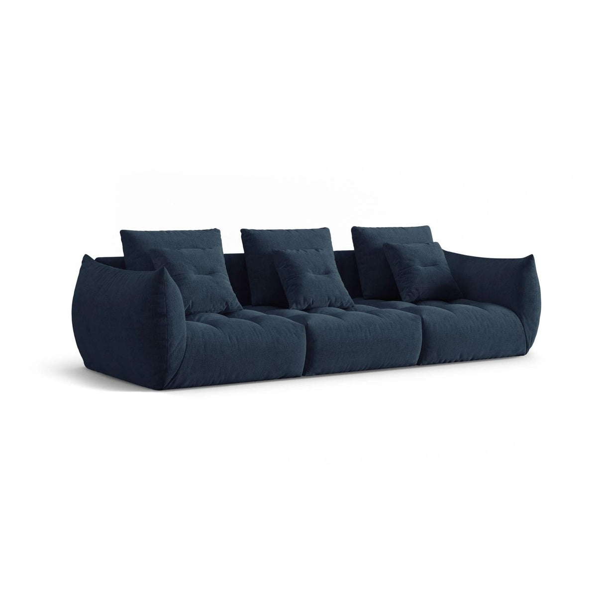 Bloom modulares 4-Sitzer Sofa mit Bezug aus Strukturierter Stoff (City 77) in Dunkelblau, 332x106 cm – Bild 3