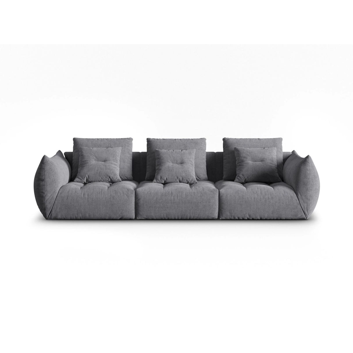 Bloom modulares 4-Sitzer Sofa mit Bezug aus Strukturierter Stoff (City 86) in Grau, 332x106 cm – Bild 1