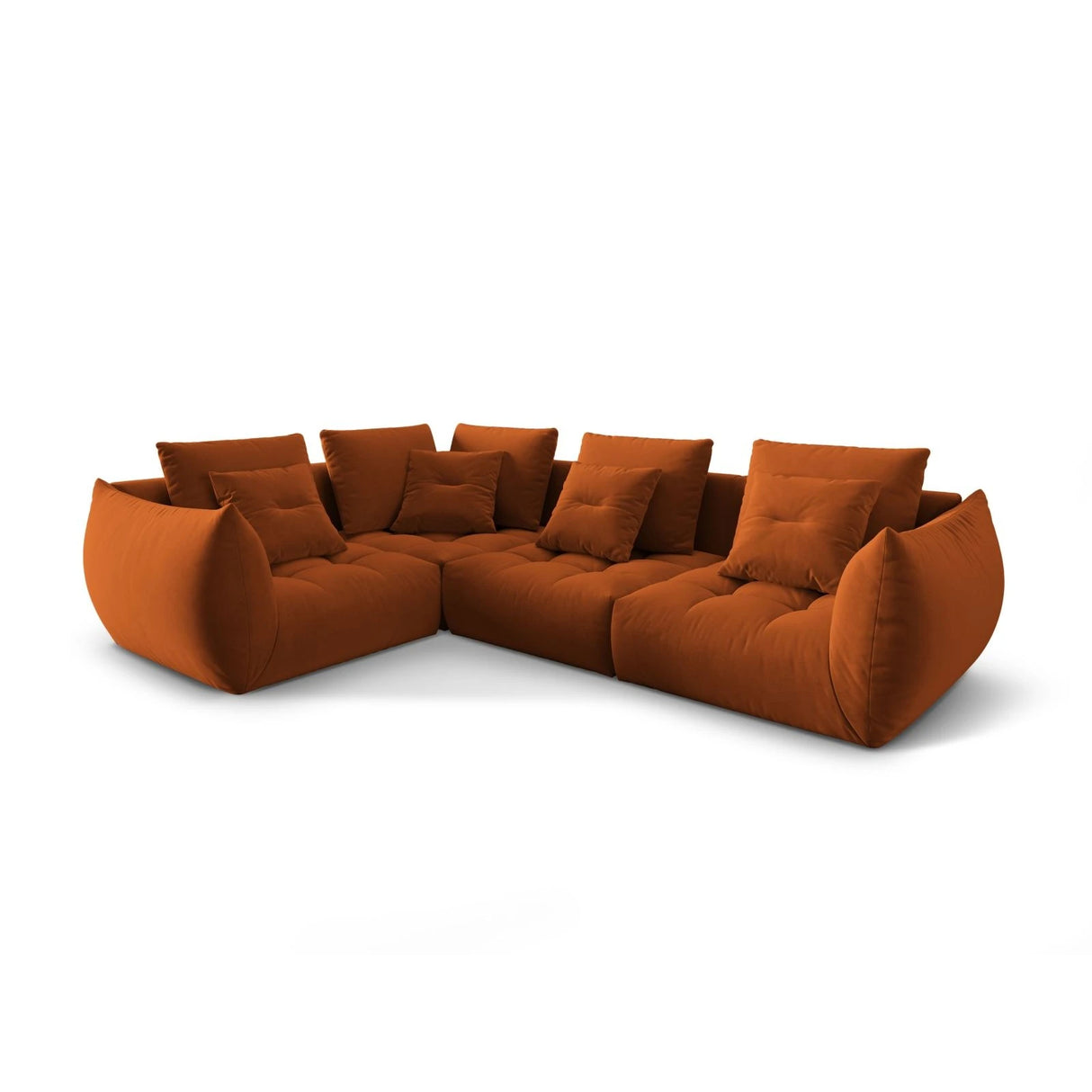 Bloom modulares 4-Sitzer Sofa mit Eckmodul Links, mit Bezug aus Samt (Casino Terracota) in Terrakotta, 316x216 cm – Bild 3