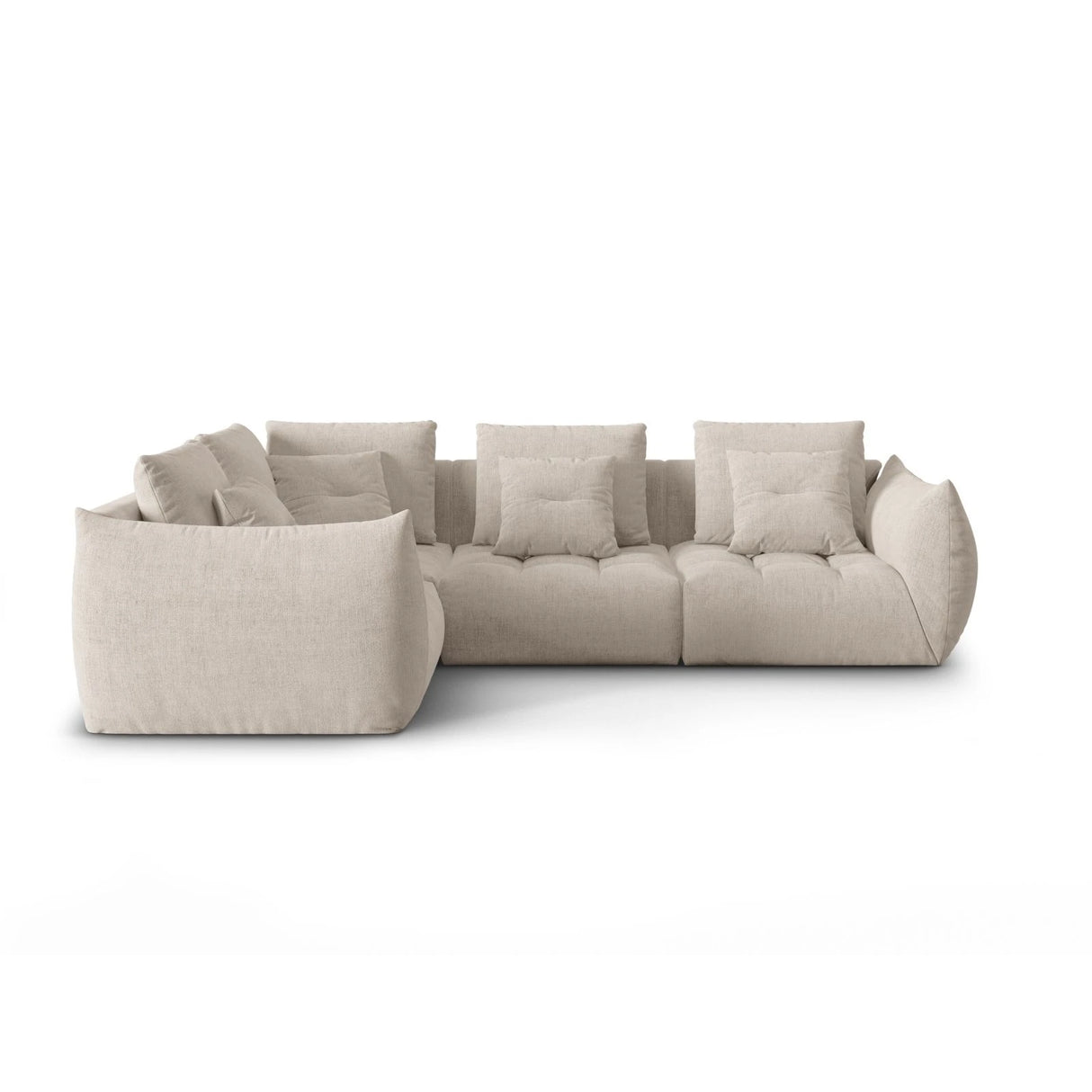 Bloom modulares 4-Sitzer Sofa mit Eckmodul Links, mit Bezug aus Strukturierter Stoff (City 05) in Dark Beige, 316x216 cm – Bild 1