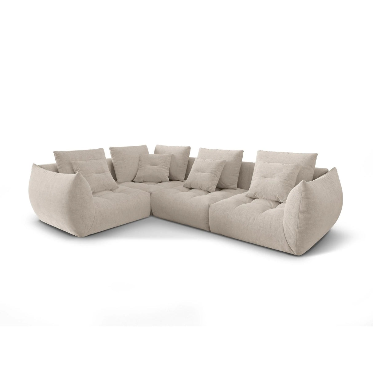 Bloom modulares 4-Sitzer Sofa mit Eckmodul Links, mit Bezug aus Strukturierter Stoff (City 05) in Dark Beige, 316x216 cm – Bild 3