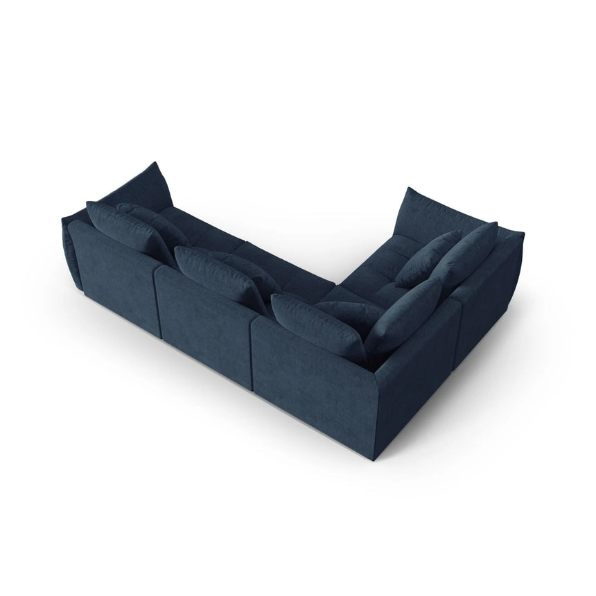 Bloom modulares 4-Sitzer Sofa mit Eckmodul Links, mit Bezug aus Strukturierter Stoff (City 77) in Dunkelblau, 316x216 cm – Bild 4