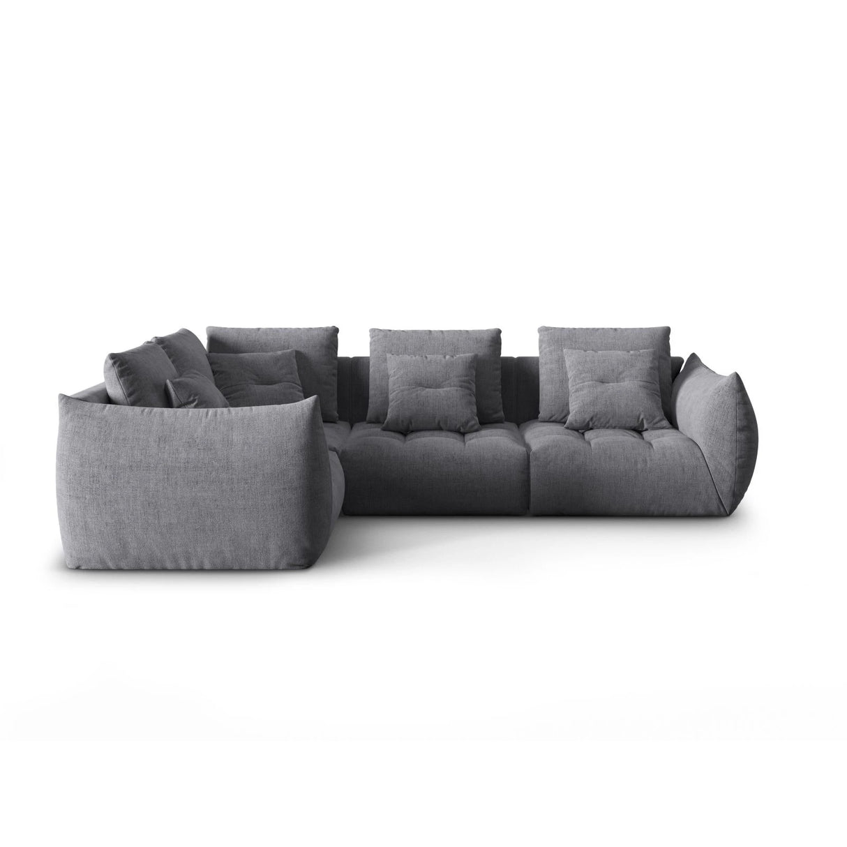 Bloom modulares 4-Sitzer Sofa mit Eckmodul Links, mit Bezug aus Strukturierter Stoff (City 86) in Grau, 316x216 cm – Bild 1