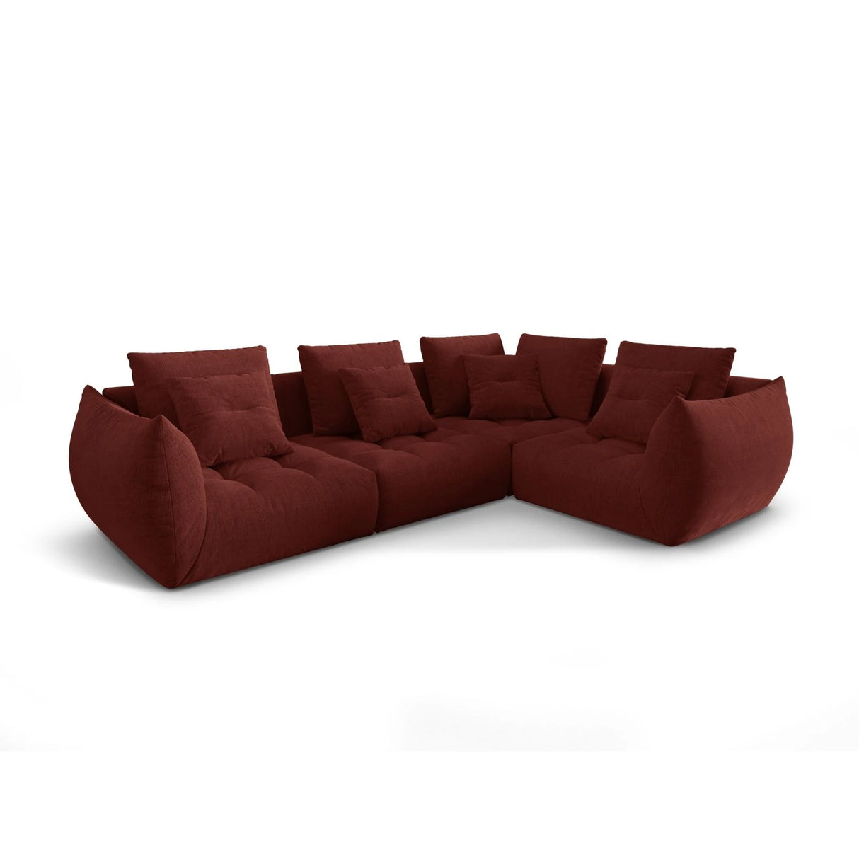 Bloom modulares 4-Sitzer Sofa mit Eckmodul Rechts, mit Bezug aus Strukturierter Stoff (City 56) in Red, 316x216 cm – Bild 3