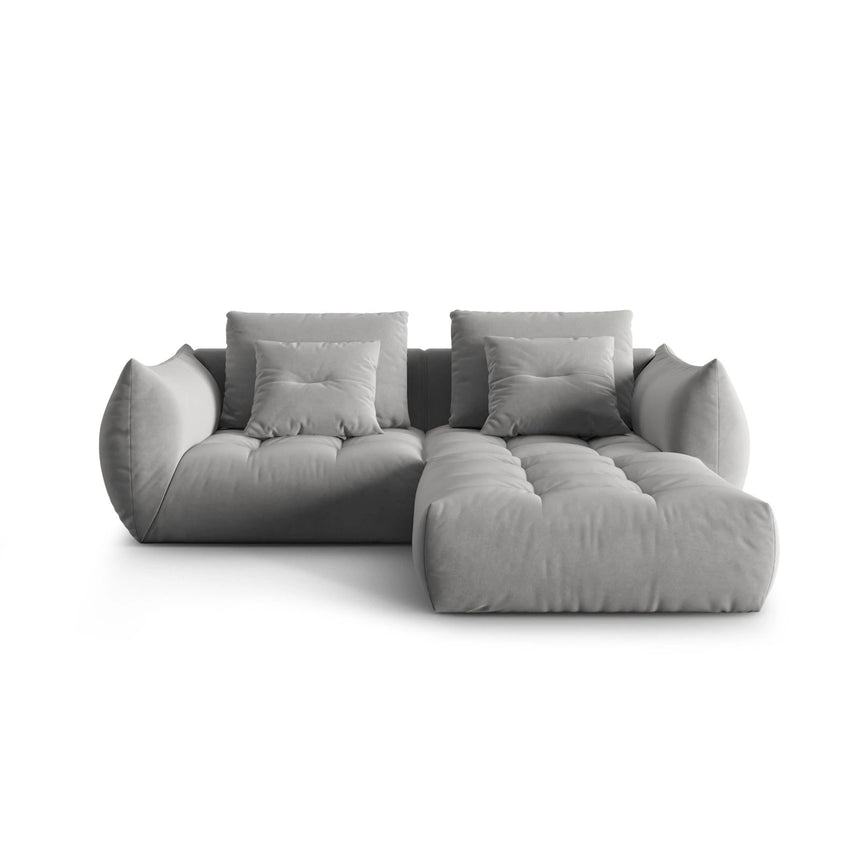Bloom modulares Ecksofa mit Bezug aus Samt (Casino Stone) in Grau, 232x216 cm – Bild 1