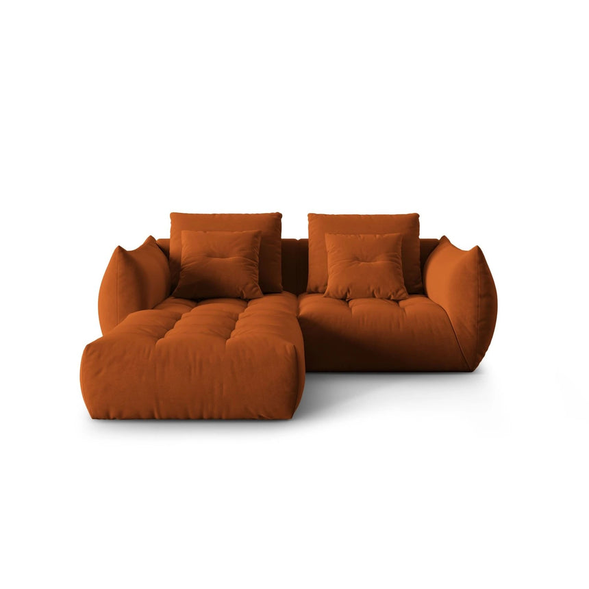 Bloom modulares Ecksofa mit Bezug aus Samt (Casino Terracota) in Terrakotta, 232x216 cm – Bild 1