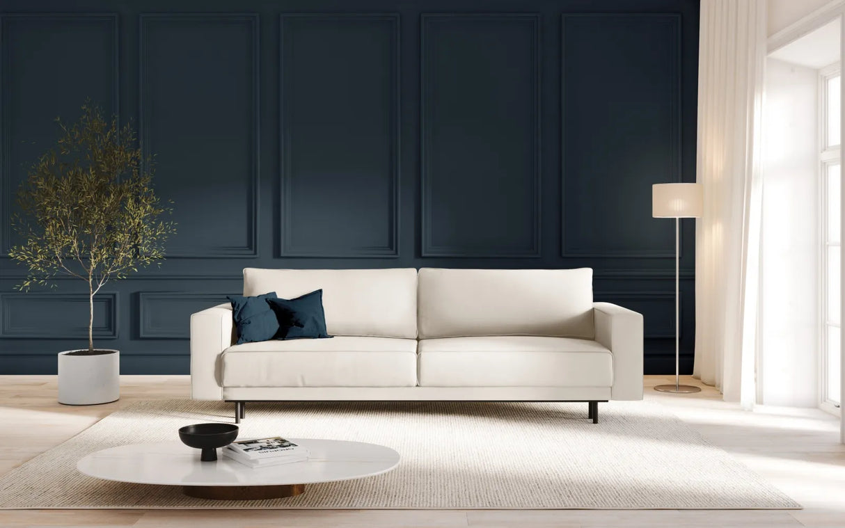 Caro 3-Sitzer Sofa mit Schlaffunktion, in Samt oder Strukturstoff, 236x97 cm – Bild 2