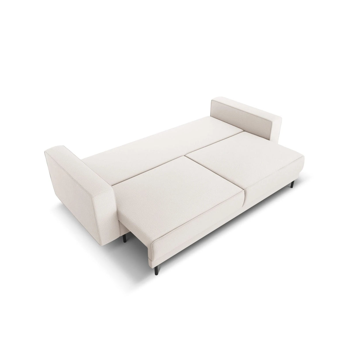 Caro 3-Sitzer Sofa mit Schlaffunktion, in Strukturierter Stoff (Meg351) in Leichtes Beige, 236x97 cm – Bild 5