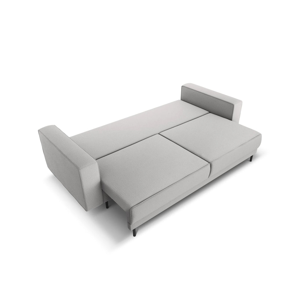 Caro 3-Sitzer Sofa mit Schlaffunktion, in Strukturierter Stoff (Meg363) in Hellgrau, 236x97 cm – Bild 5