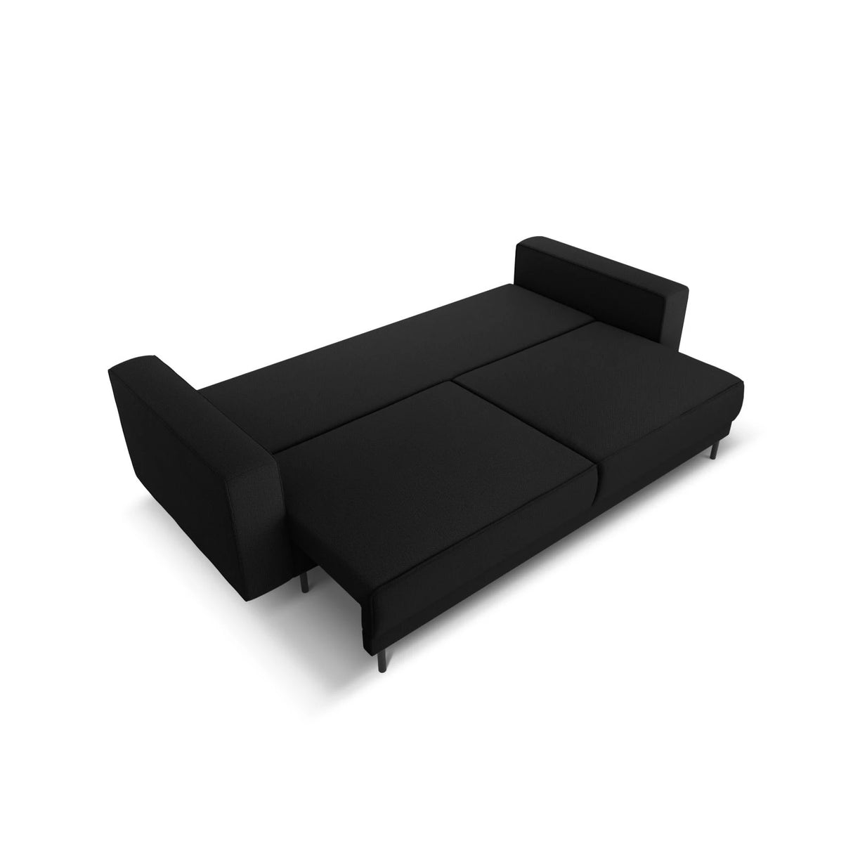 Caro 3-Sitzer Sofa mit Schlaffunktion, in Strukturierter Stoff (Meg368) in Schwarz, 236x97 cm – Bild 5
