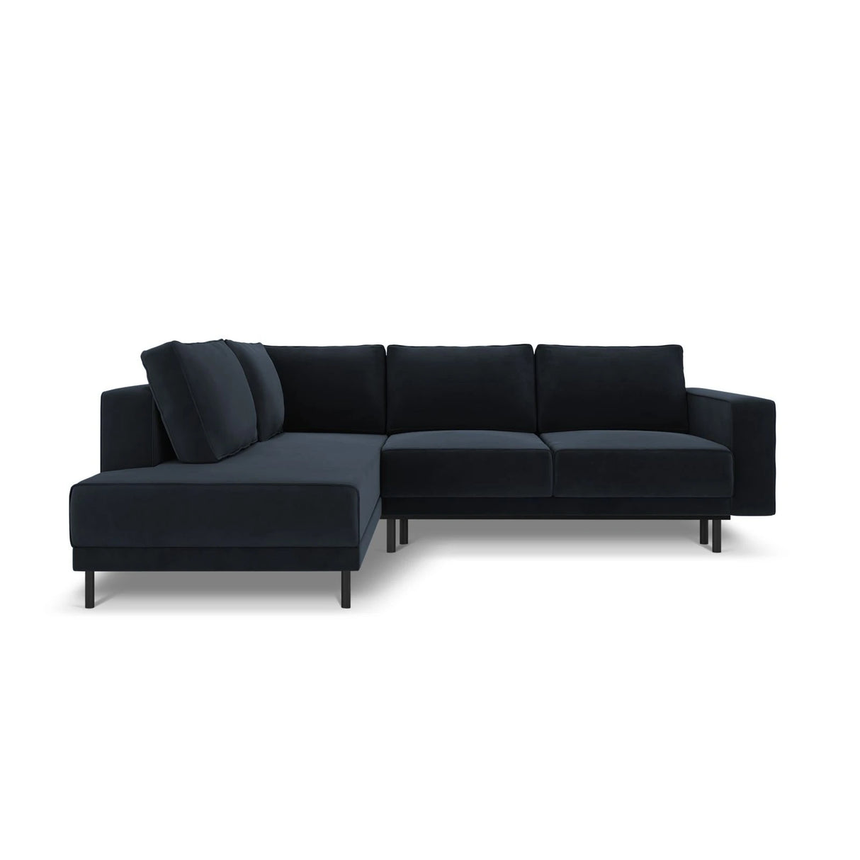 Caro 5-Sitzer Ecksofa Linke Seite, mit Schlaffunktion, in Samt (Blu89) in Dunkelblau, 247x187 cm – Bild 4