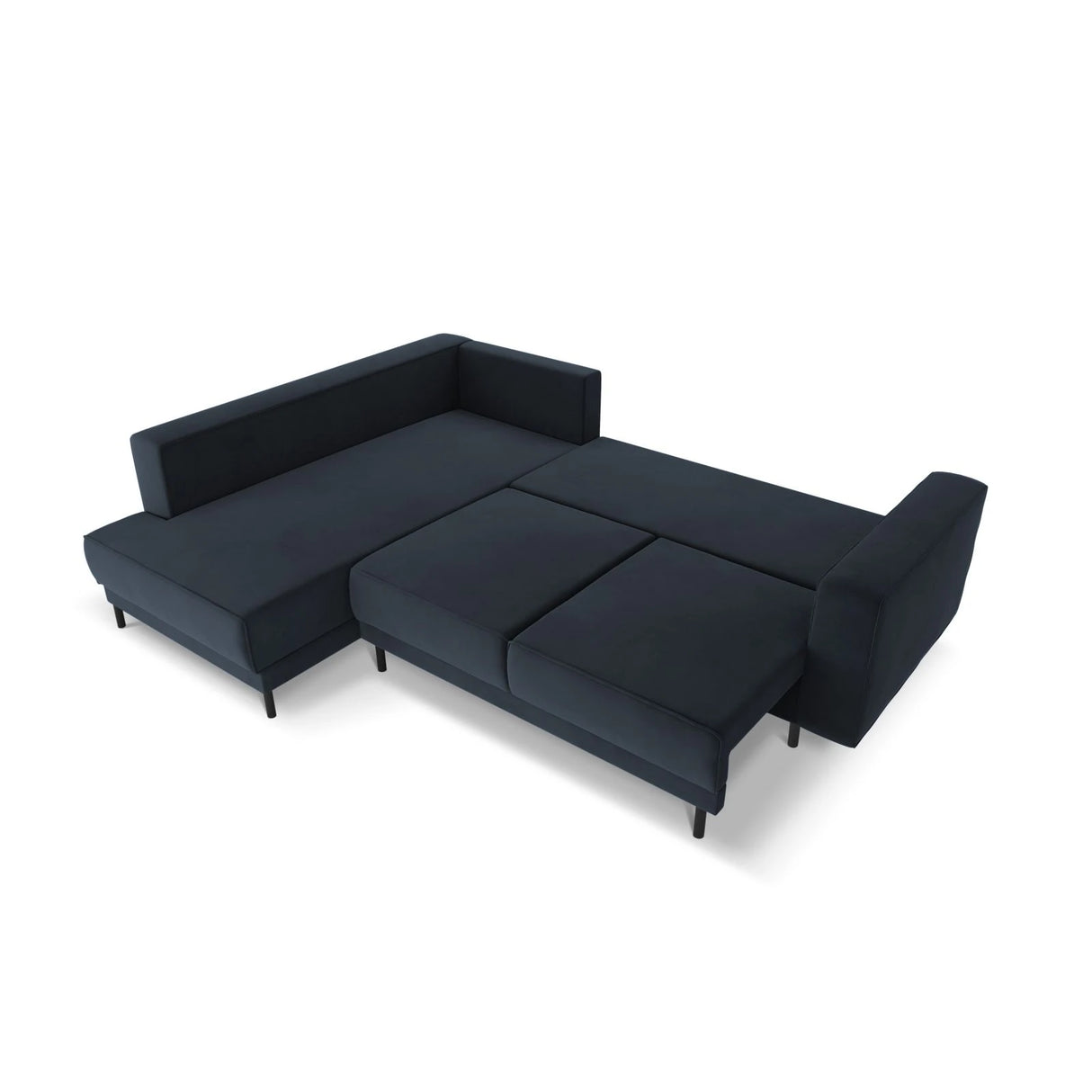 Caro 5-Sitzer Ecksofa Linke Seite, mit Schlaffunktion, in Samt (Blu89) in Dunkelblau, 247x187 cm – Bild 5