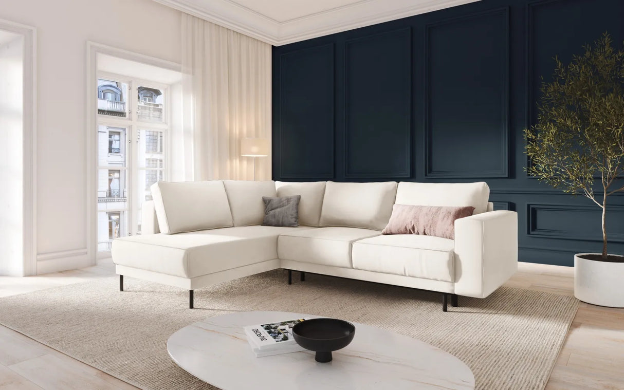 Caro 5-Sitzer Ecksofa Linke Seite, mit Schlaffunktion, in Samt oder Strukturstoff, 247x187 cm – Bild 2