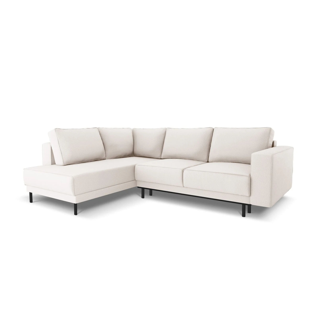 Caro 5-Sitzer Ecksofa Linke Seite, mit Schlaffunktion, in Strukturierter Stoff (Meg351) in Leichtes Beige, 247x187 cm – Bild 1