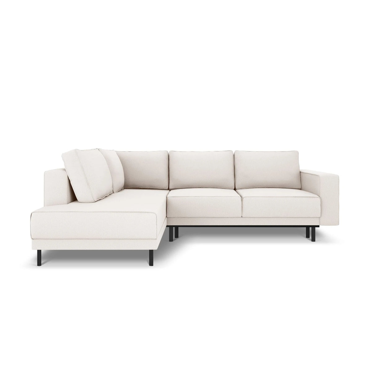 Caro 5-Sitzer Ecksofa Linke Seite, mit Schlaffunktion, in Strukturierter Stoff (Meg351) in Leichtes Beige, 247x187 cm – Bild 4