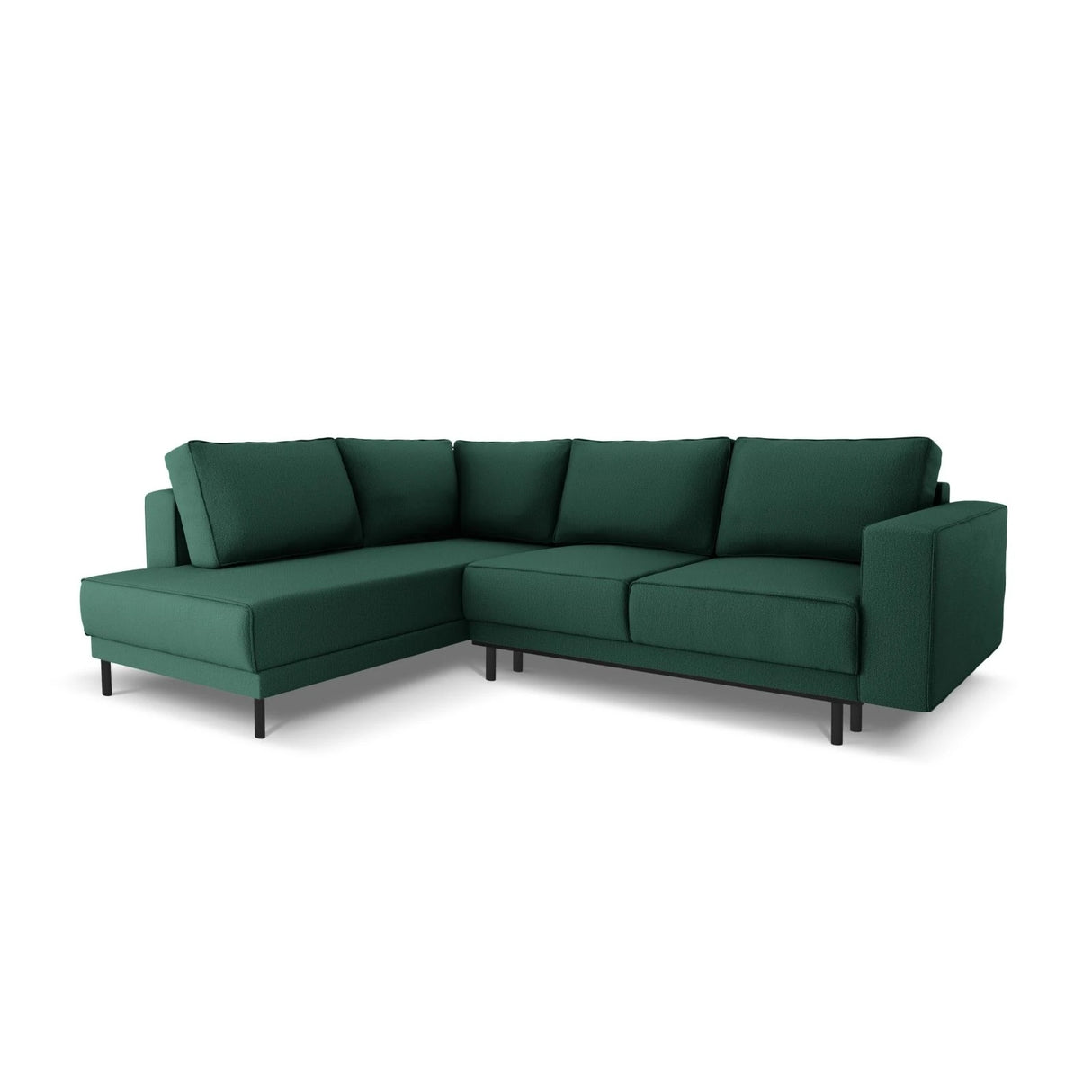 Caro 5-Sitzer Ecksofa Linke Seite, mit Schlaffunktion, in Strukturierter Stoff (Meg359) in Grün, 247x187 cm – Bild 1